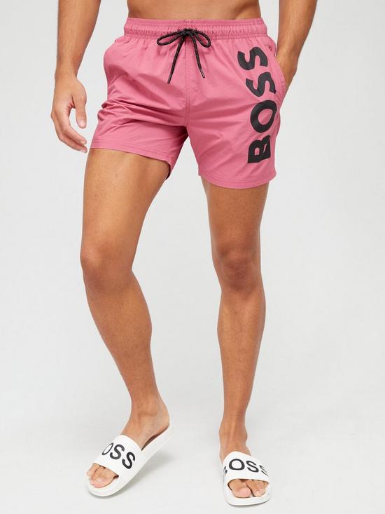 front image of boss-octopus-swimshort-pink