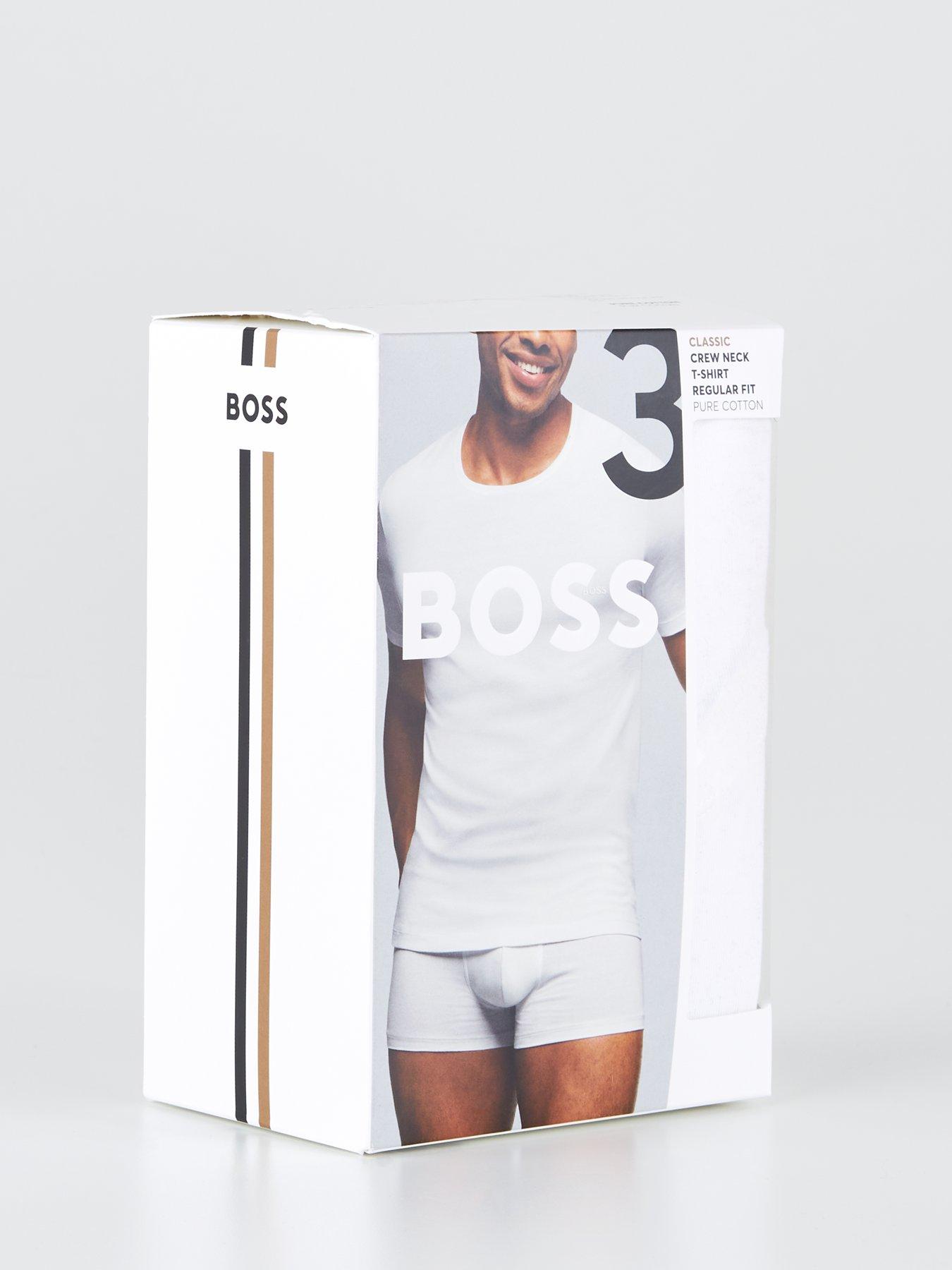 Image 6 of 6 of BOSS Mens Slim Fit Crew Neck 3 Pack T-Shirts - White