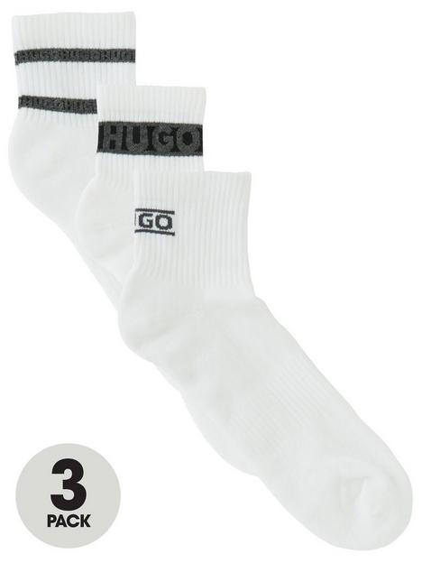 hugo-bodywear-3-pack-rib-logo-short-sock-white