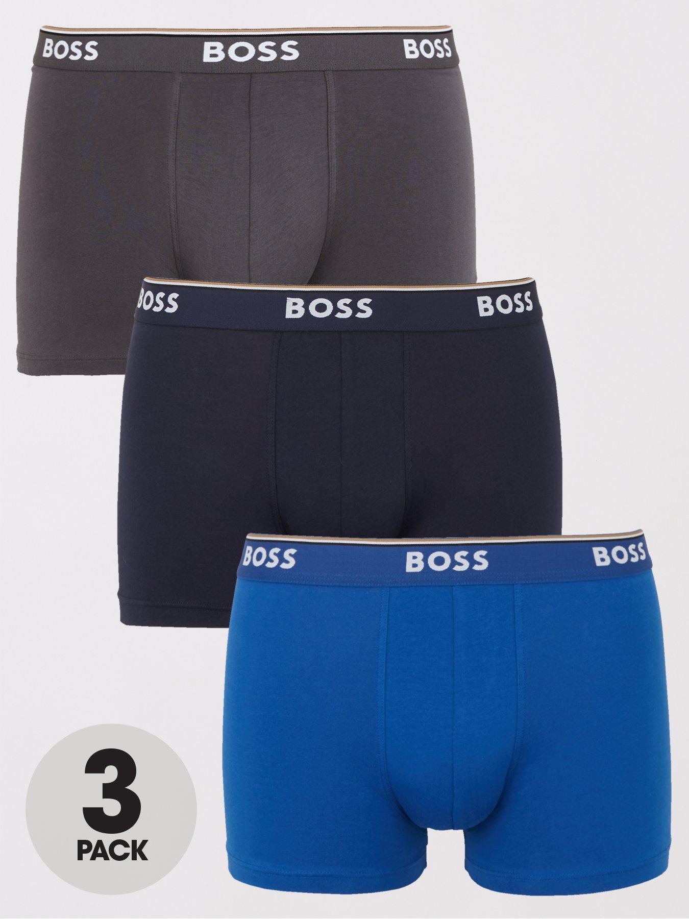 BOSS Bodywear 3 Pack Power Boxer Briefs - Blue | Littlewoods.com