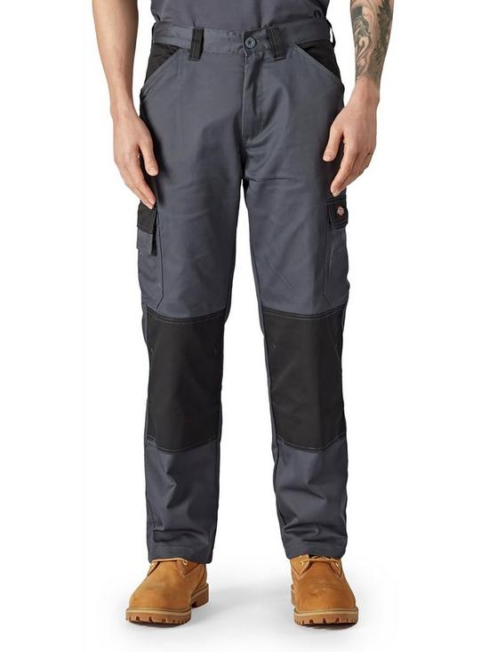front image of dickies-everyday-workwear-trouser-greyblack