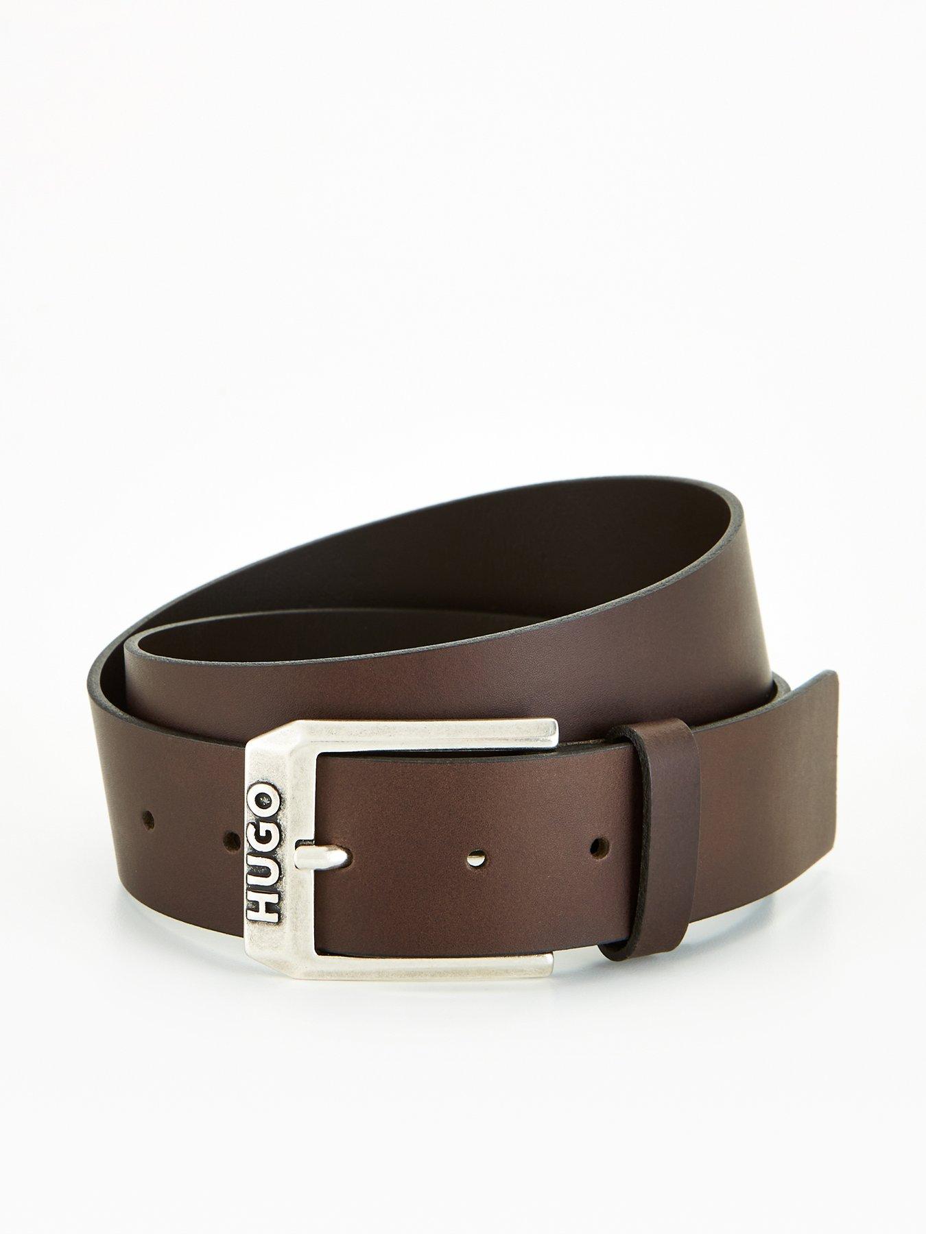  image of hugo-gelio-c-leather-belt-dark-brown