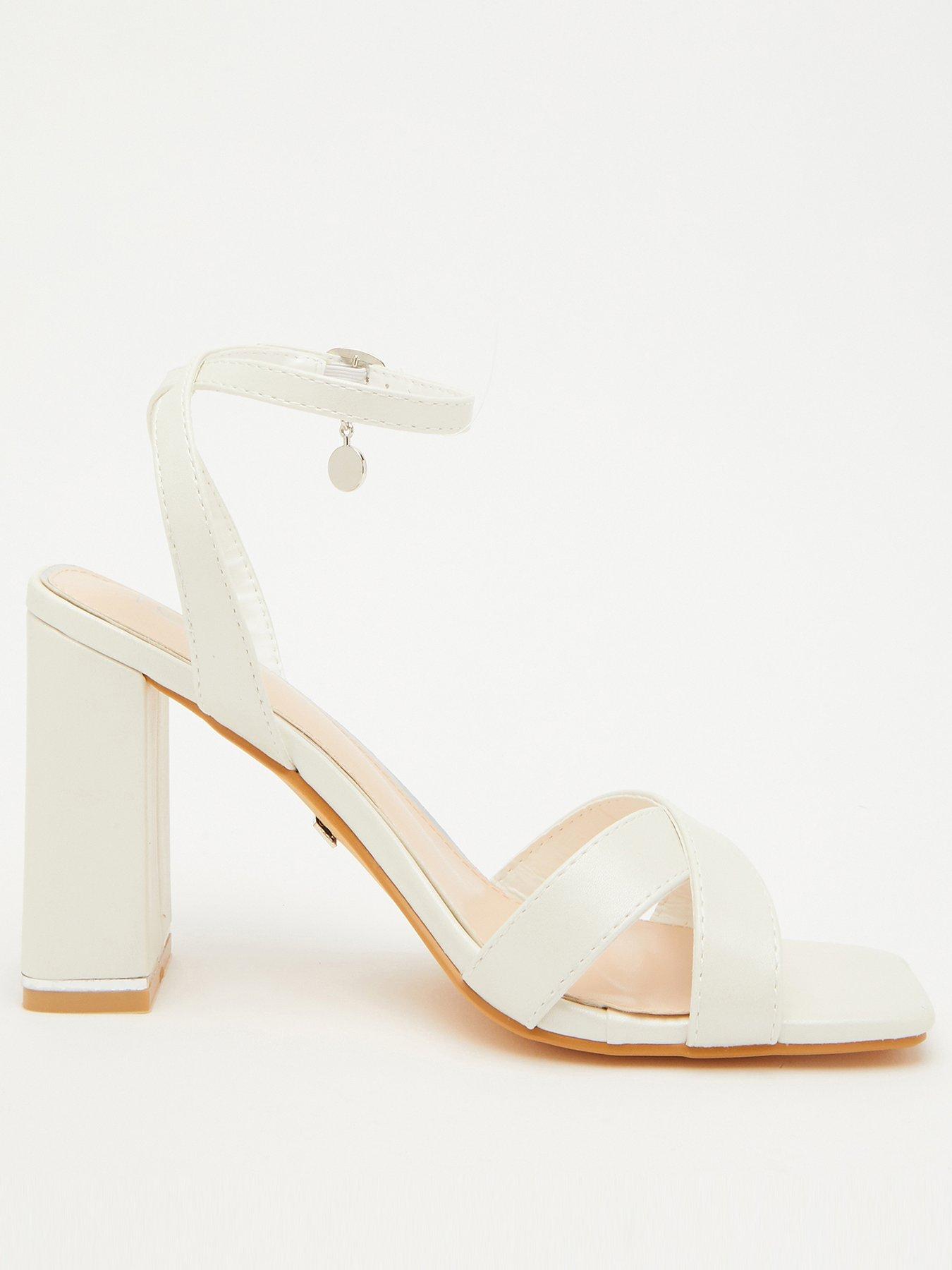 Quiz Bridal Pearl Heeled Sandal | littlewoods.com