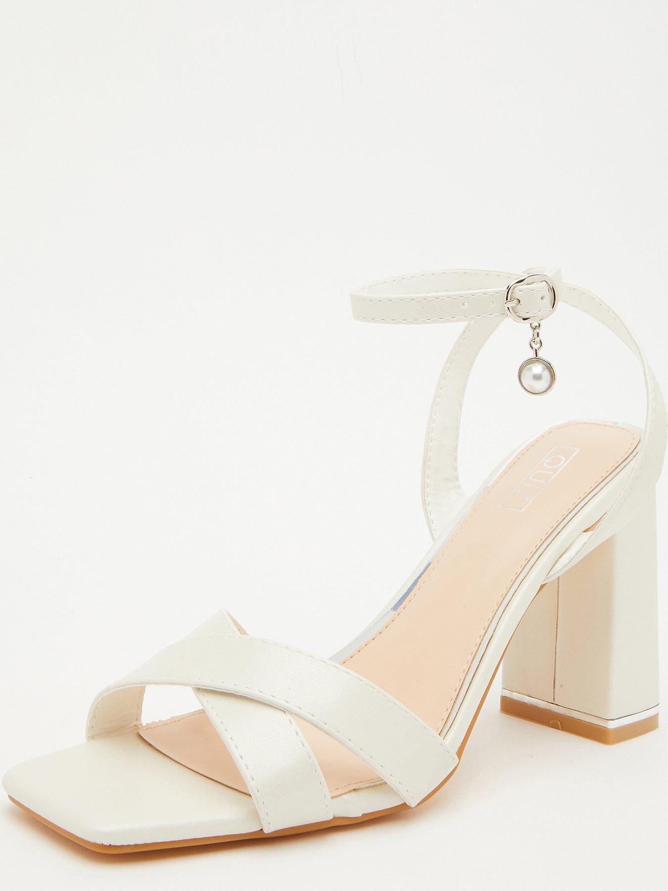 Quiz Bridal Pearl Heeled Sandal | littlewoods.com