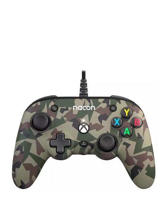 front image of xbox-pro-compact-controller-camo-green