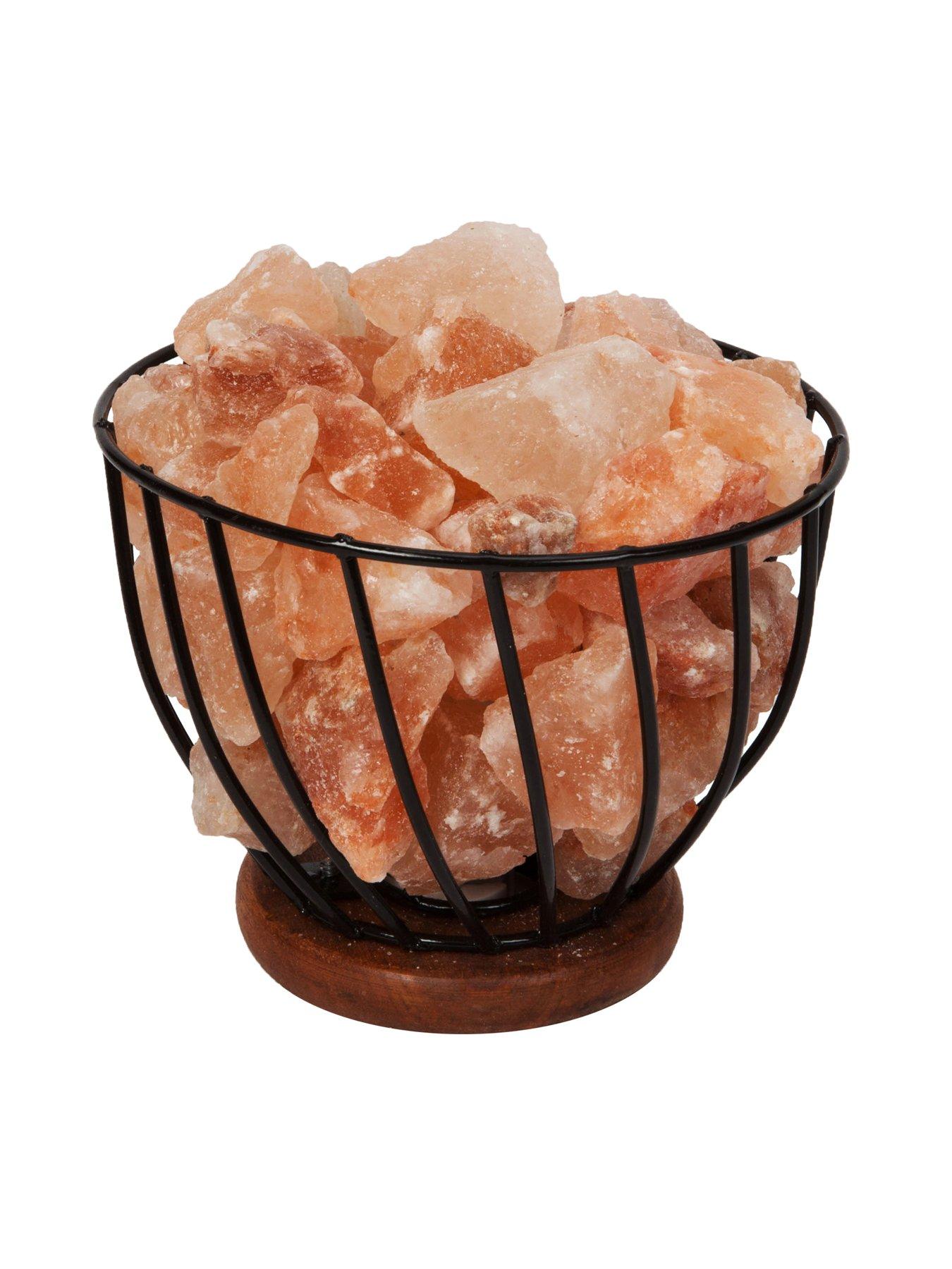 Hestia Himalayan Rock Salt Fire Effect Basket Lamp