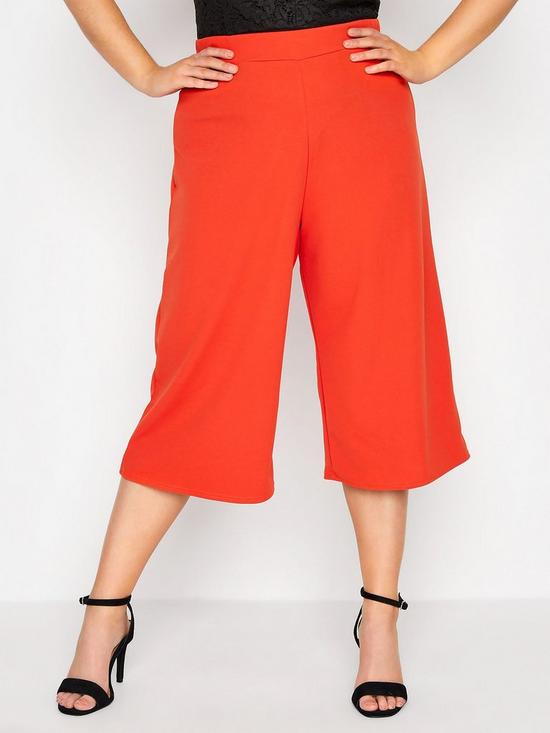 front image of yours-wide-leg-culotte-orange