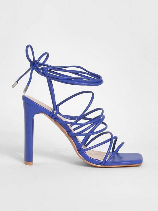 front image of boohoo-lace-up-strappy-heels