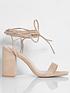  image of boohoo-tie-up-strap-block-heels