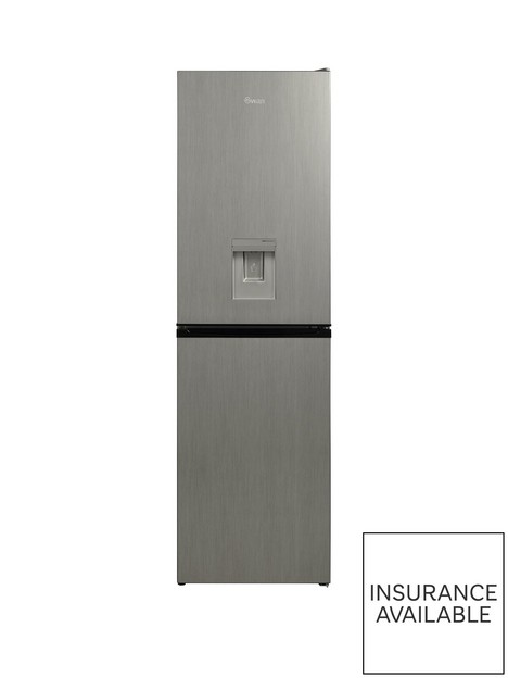 swan-sr158120s-54cm-widenbsp183cm-high-freestanding-frost-free-fridge-freezer-with-water-dispensernbsp--silver