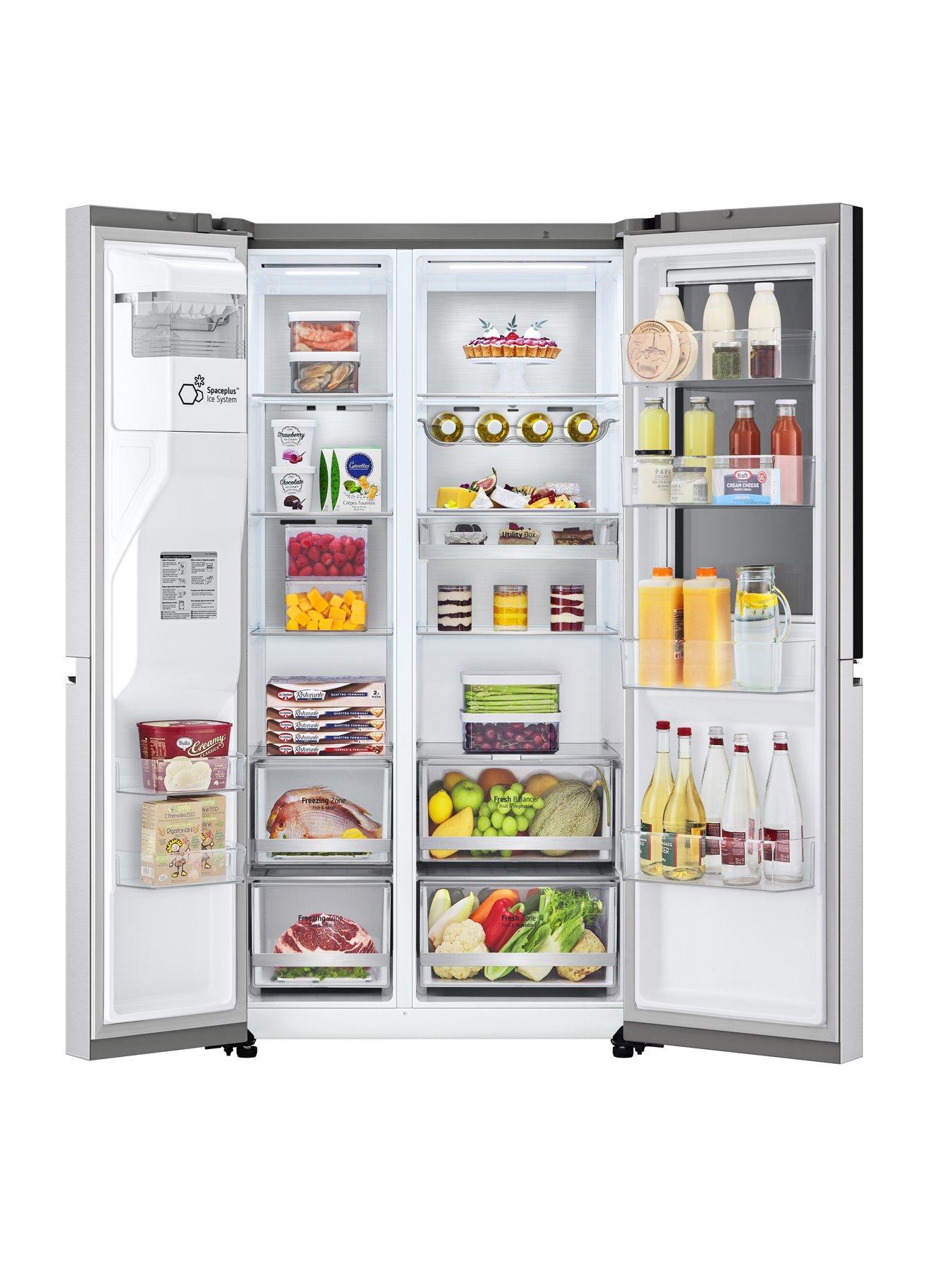  image of lg-instaview-thinq-gsxv90bsae-wifi-connected-american-style-fridge-freezer-stainless-steel-e-rated