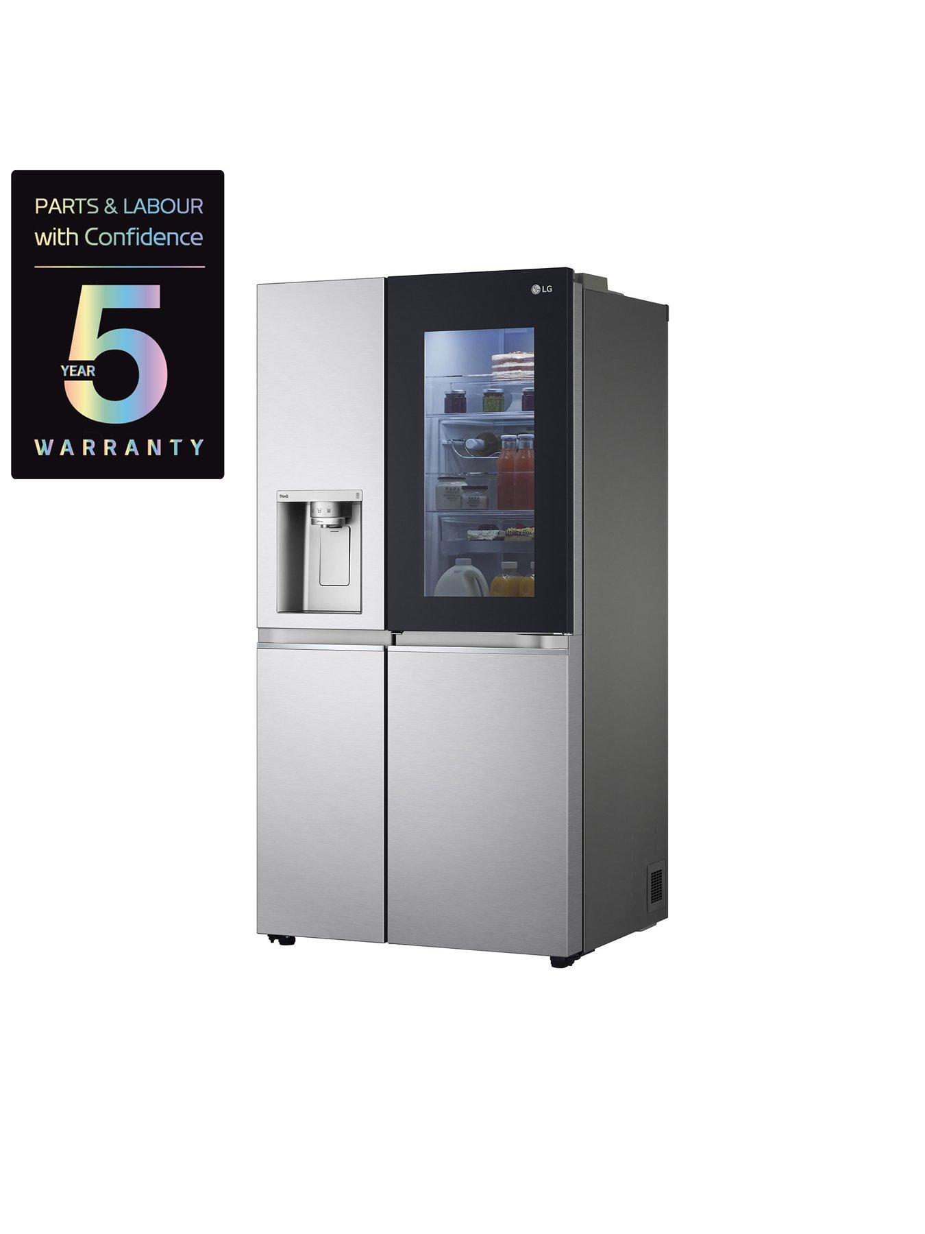  image of lg-instaview-thinq-gsxv90bsae-wifi-connected-american-style-fridge-freezer-stainless-steel-e-rated