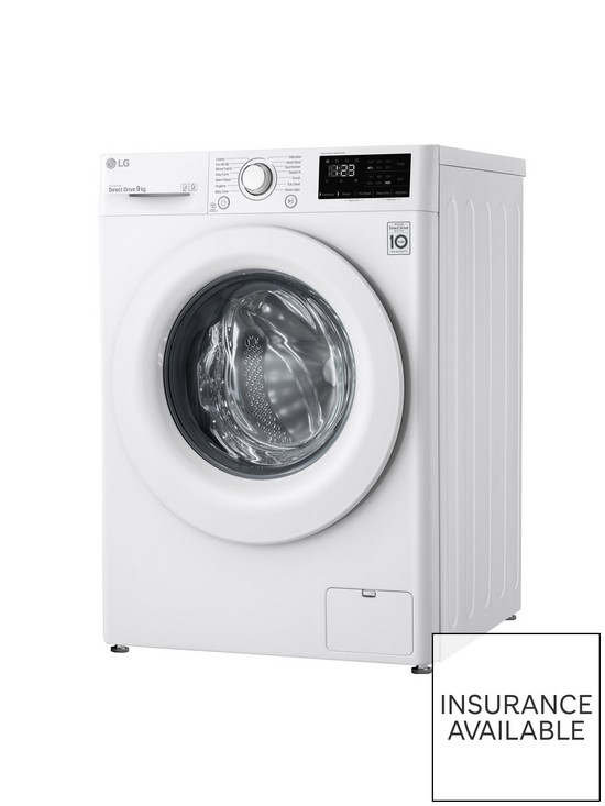 stillFront image of lg-f4v309wnw-9kg-1400-spin-washing-machine-white