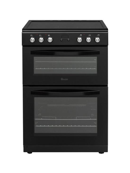 stillFront image of swan-sx158110b-freestanding-60cm-wide-twin-cavity-electric-cooker-black