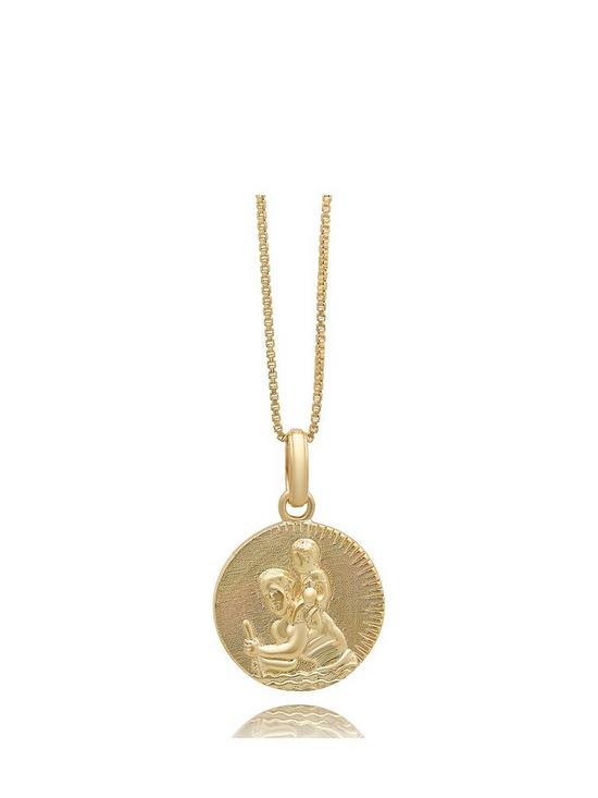 front image of rachel-jackson-st-christopher-talisman-charm-gold-necklace