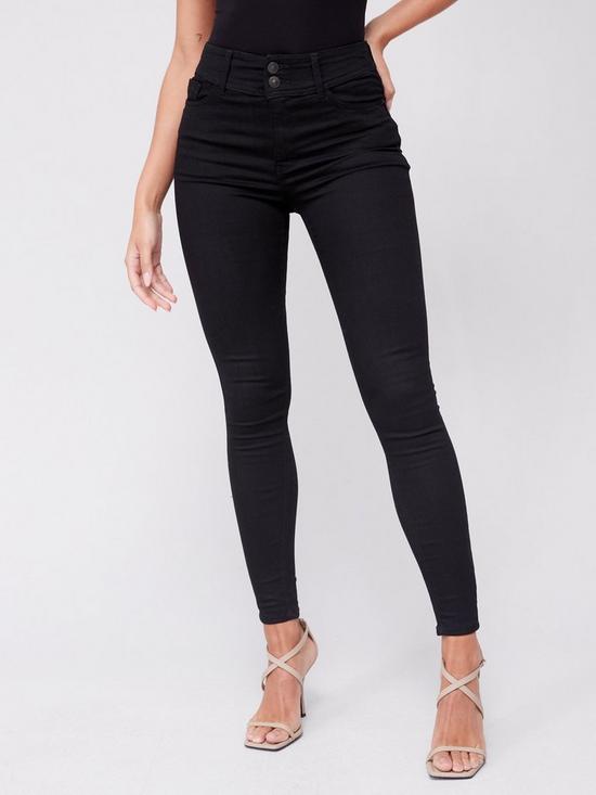front image of v-by-very-sienna-high-waist-sculpt-skinny-jean-black