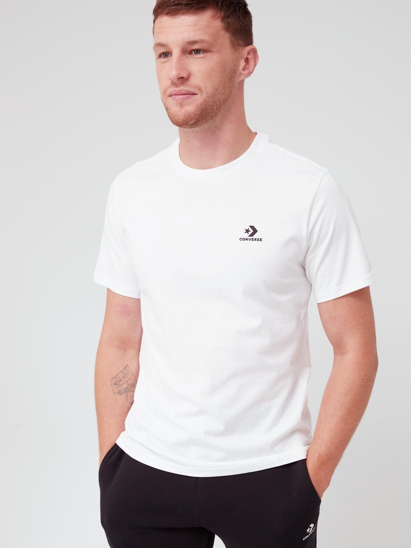 front image of converse-star-chevron-t-shirt-white