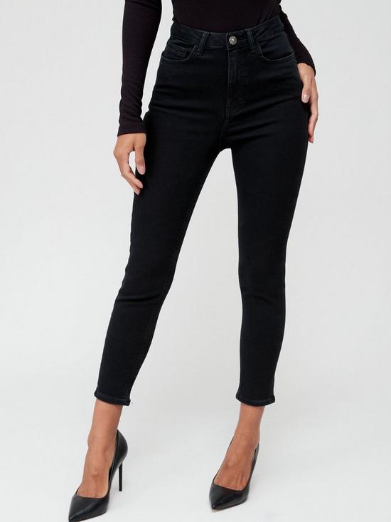 front image of v-by-very-supersoft-high-waist-skinny-jean-black