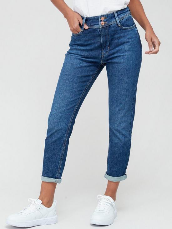 front image of v-by-very-new-sculpt-slim-mom-jean-blue-wash
