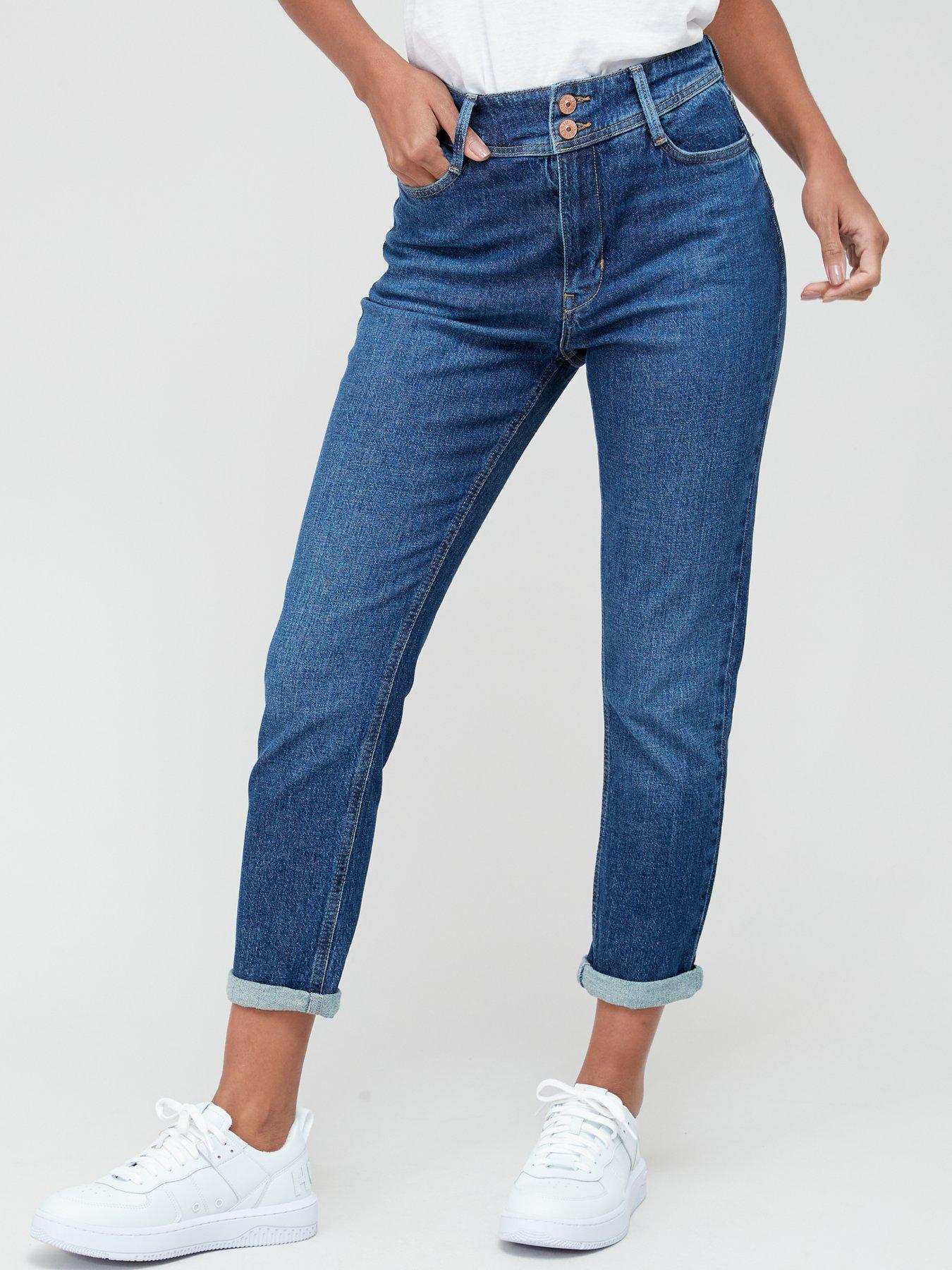 undefined Sculpt Slim Mom Jeans - Blue Wash