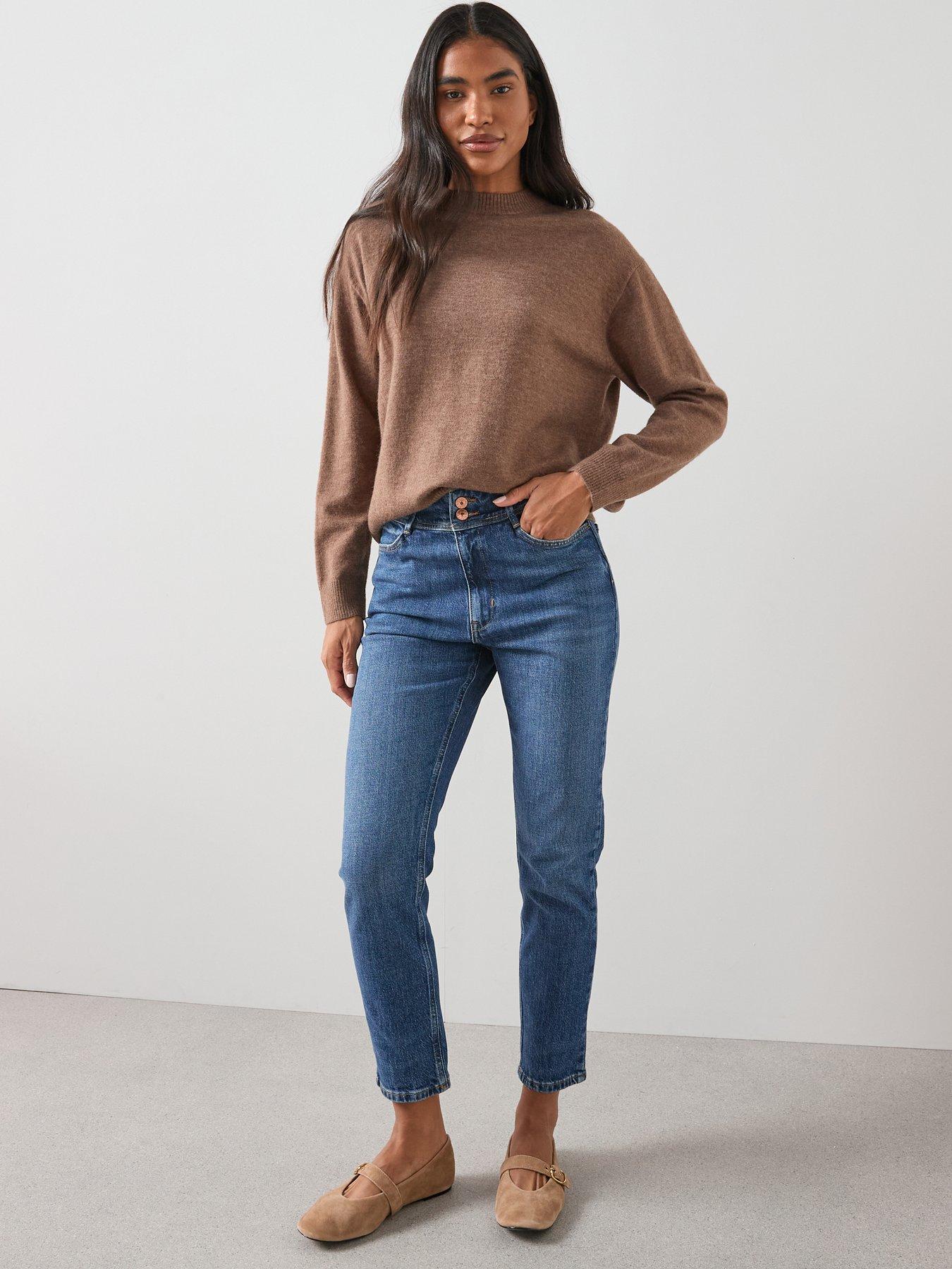 Image 6 of 7 of The Very Collection Sculpt Slim Mom Jeans - Blue Wash