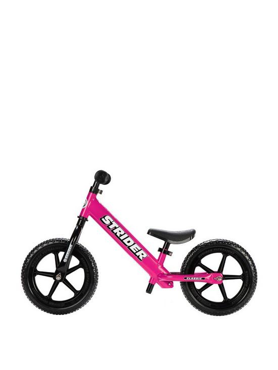 front image of strider-12-classic-balance-bike-pink