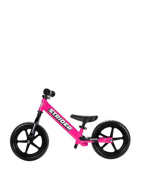 front image of strider-12-sport-balance-bike-pink