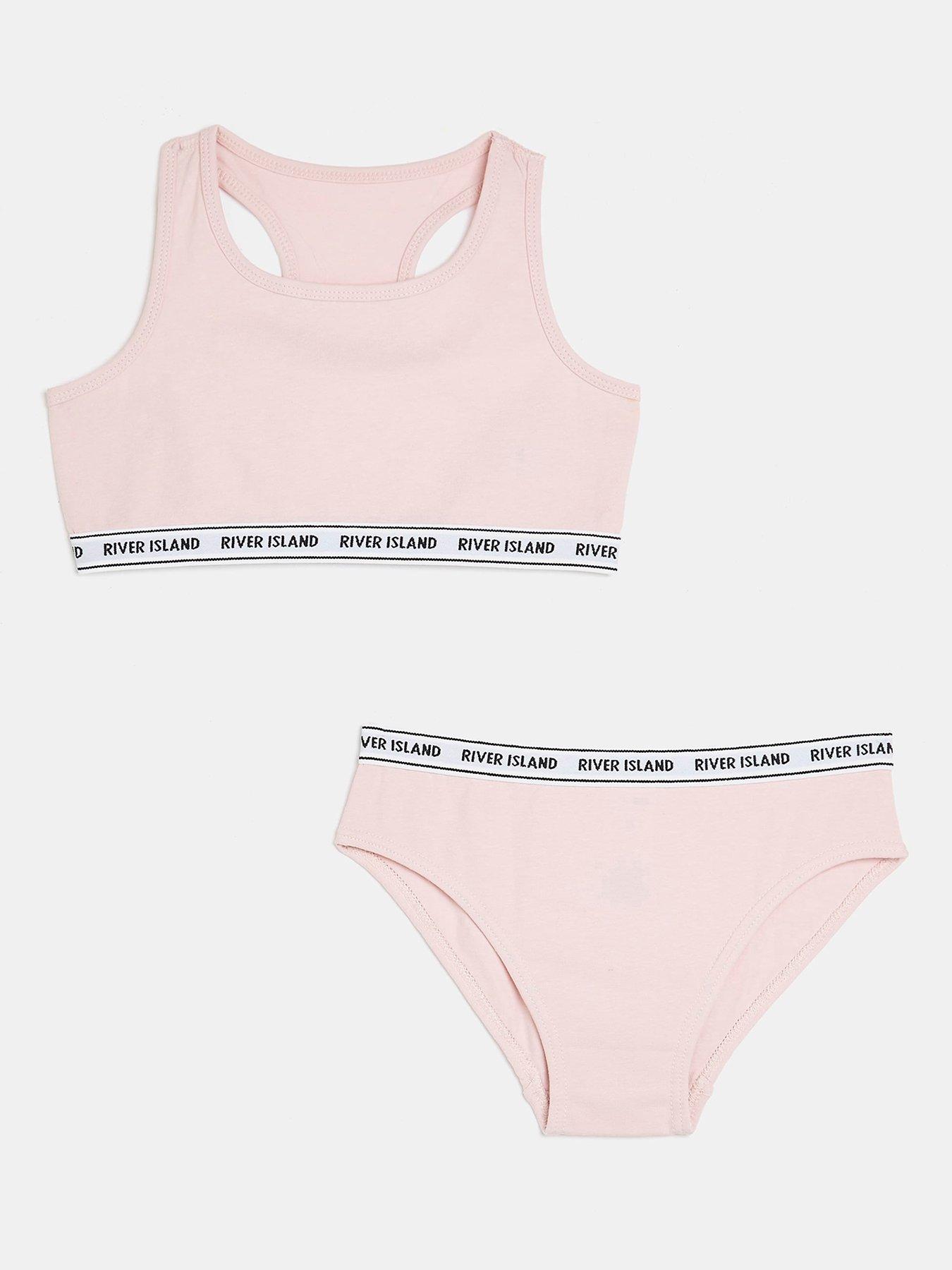 Calvin Klein Girls 2 Pack Bikini Brief Underwear Set - Mauve/Powdersky