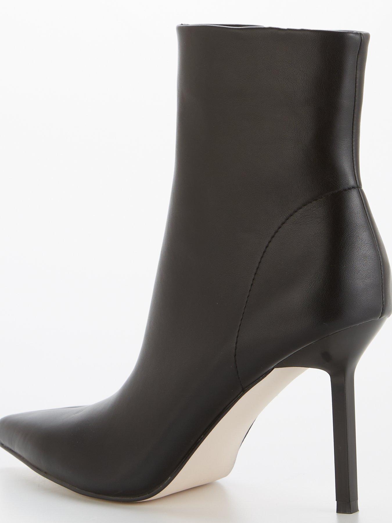 Tamyra Stiletto Heel Pointed Toe Ankle Boot Black