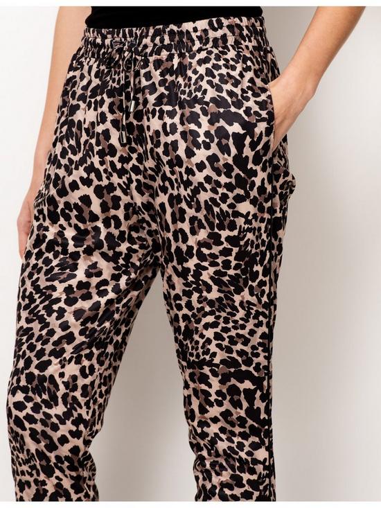 back image of sosandar-natural-leopard-print-joggers-with-pockets-animal