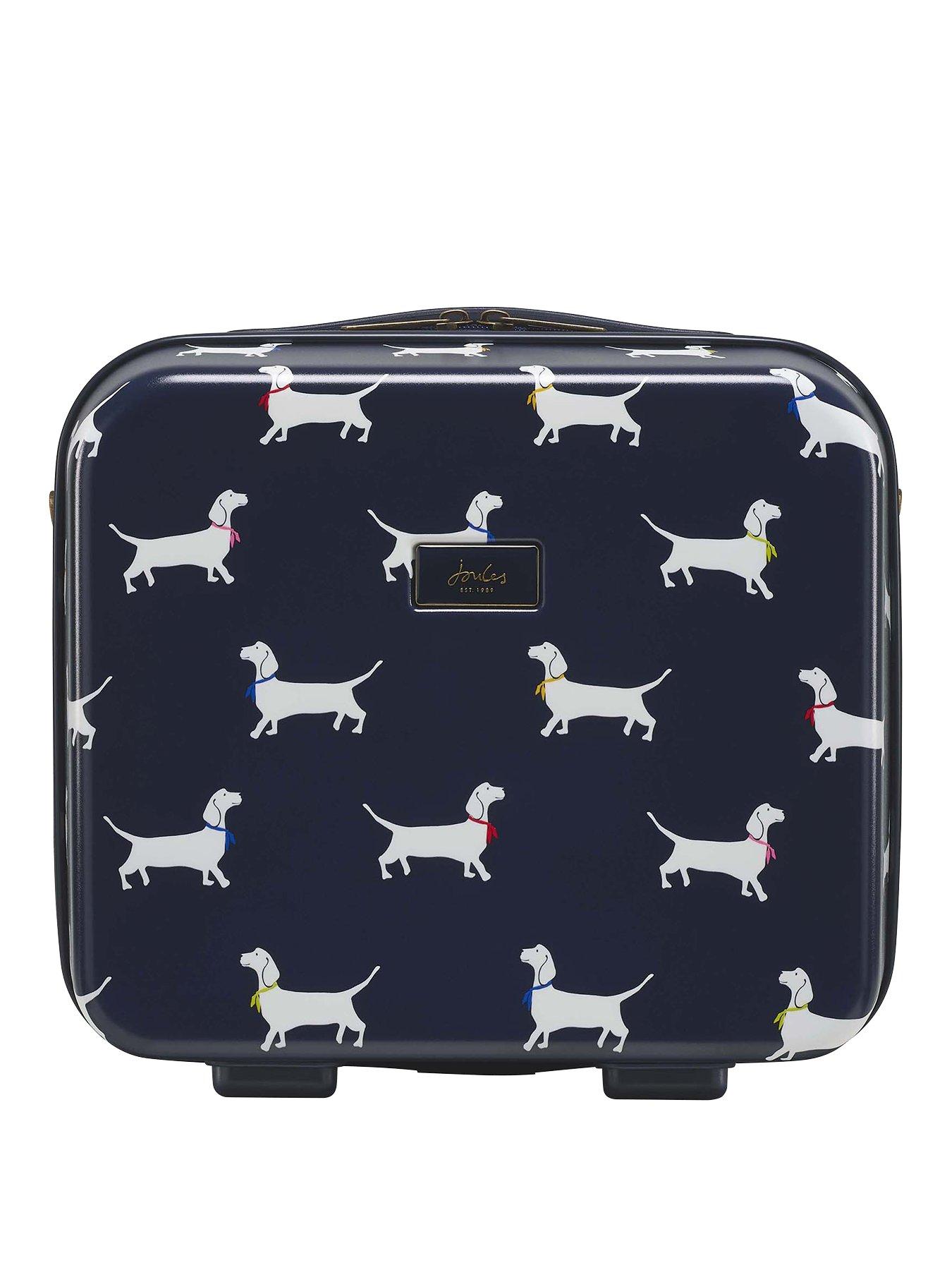 Joules Hardshell Vanity Case Sausage Dog/ Navy