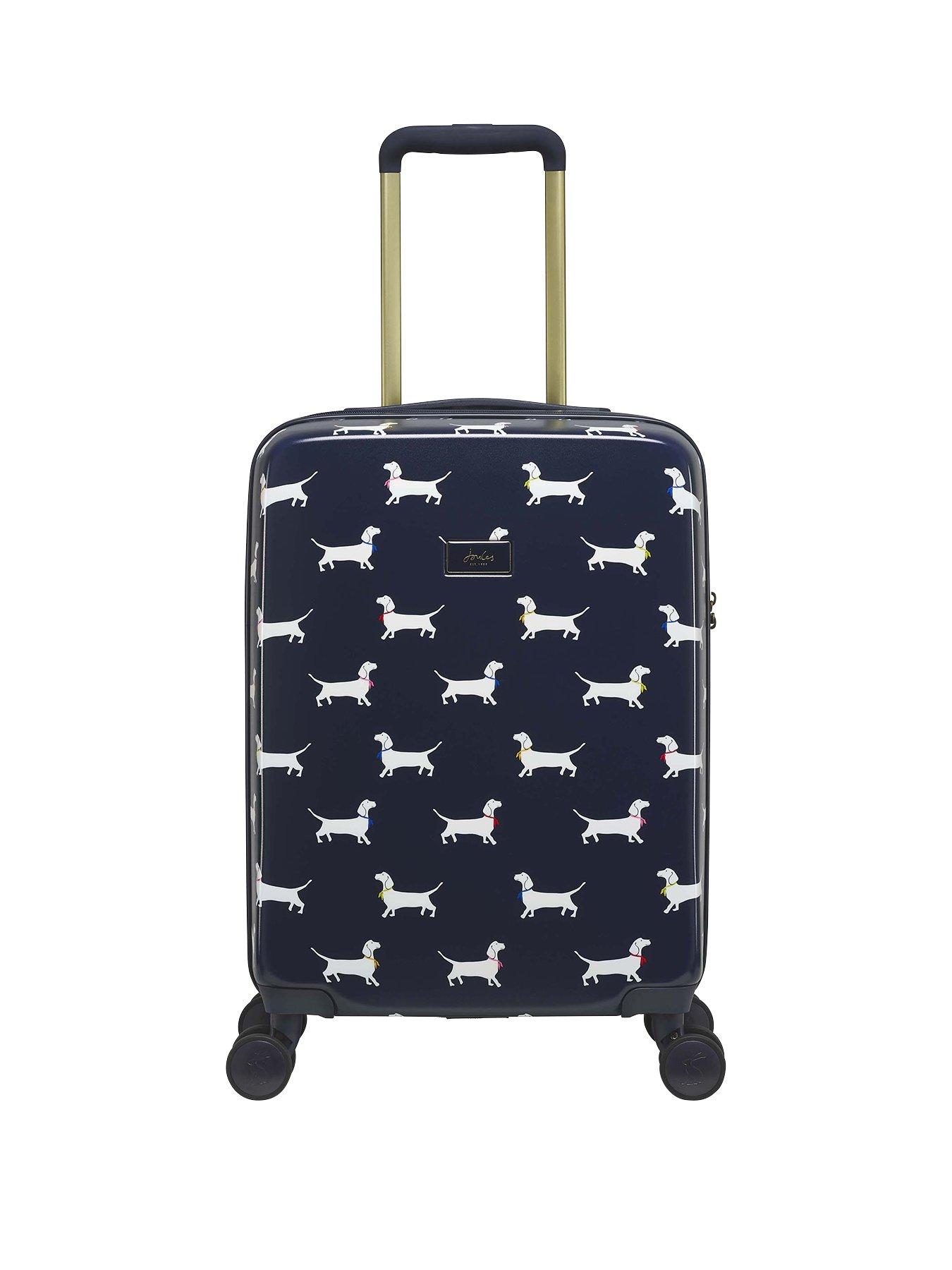 Joules Hardshell 4Wheel Cabin Suitcase Sausage Dog/ Navy