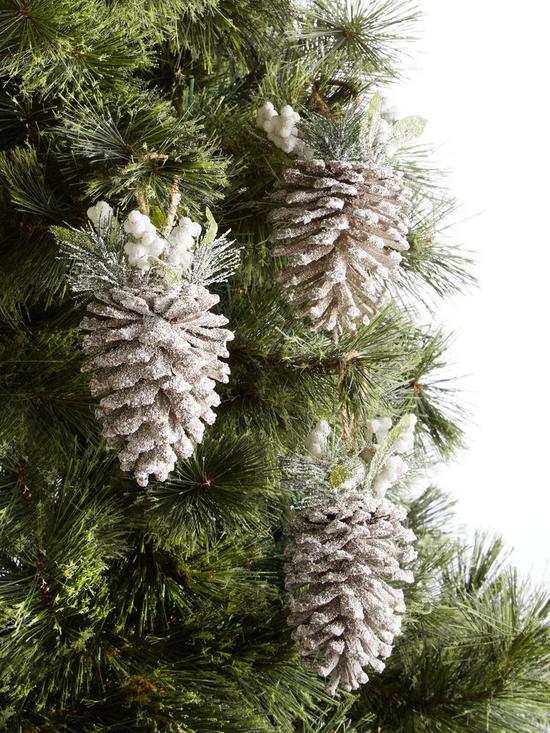 front image of very-home-set-of-6-frosted-pinecone-hanging-christmas-tree-ornaments