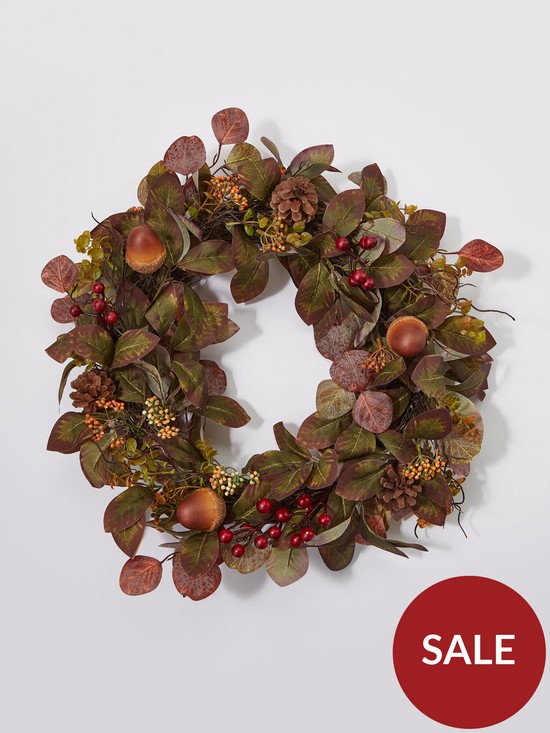 stillFront image of very-home-autumn-wreath-with-pinecones-and-acorns-60-cm