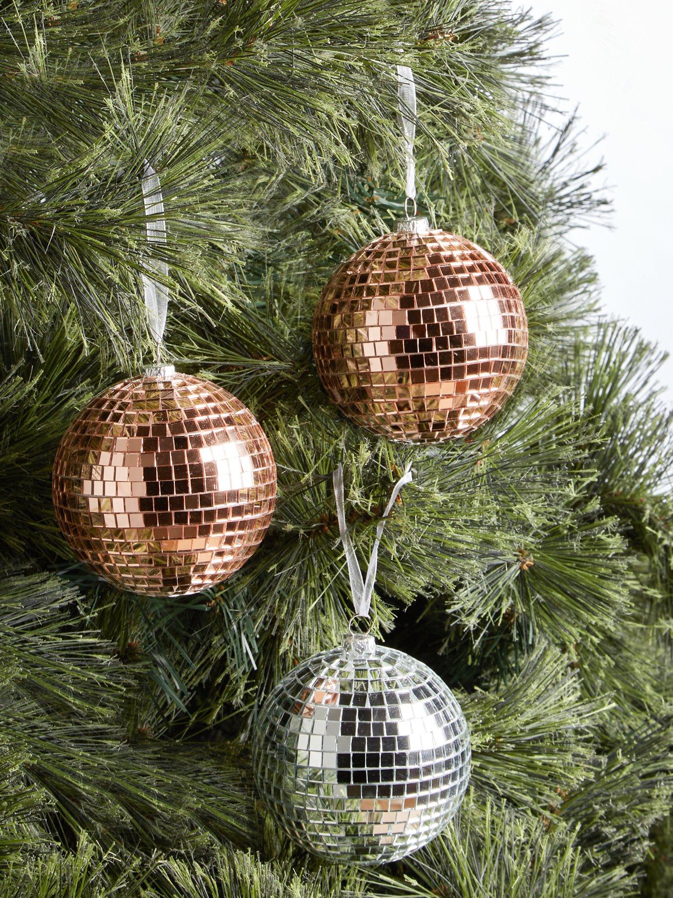 Mirror Ball Hanging Christmas Tree Ornaments Set of 6