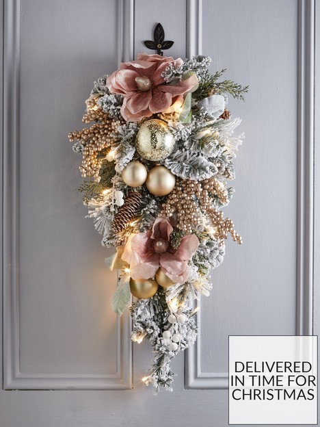 very-home-frosted-rose-pre-lit-teardrop-christmas-wreath--nbsp70-x-267-cm