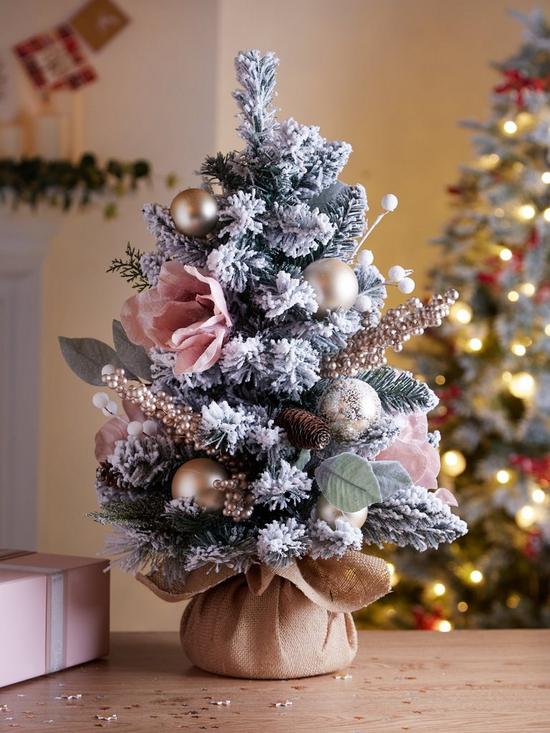 front image of very-home-frosted-rose-table-top-tree