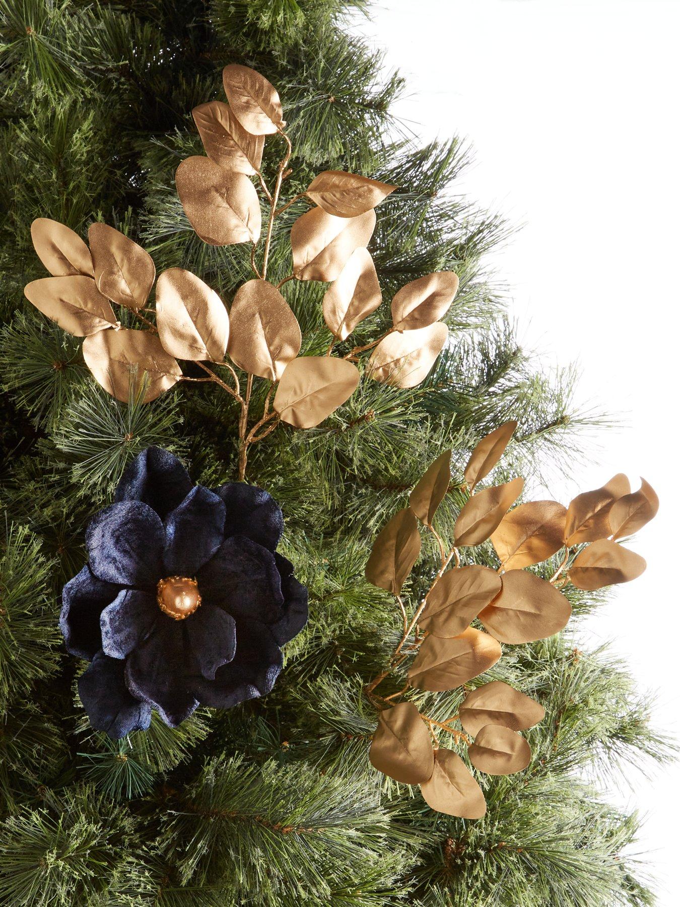 set-of-6-christmas-tree-picks-and-clips-ndash-flower-and-eucalyptus-spray