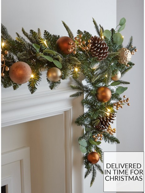 very-home-pre-lit-copper-and-gold-christmas-garland