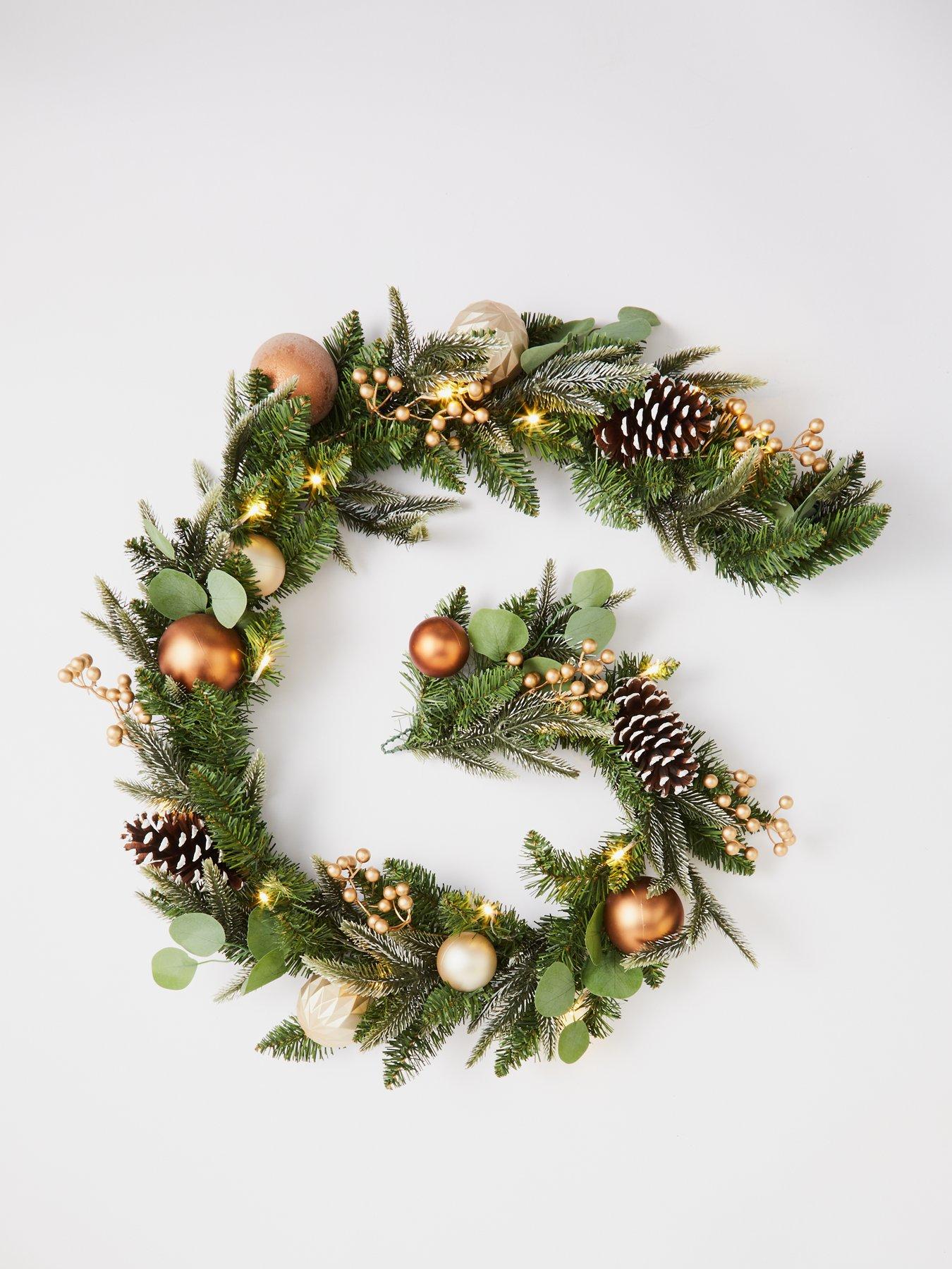  image of very-home-copper-and-gold-pre-lit-christmas-garland--6-foot