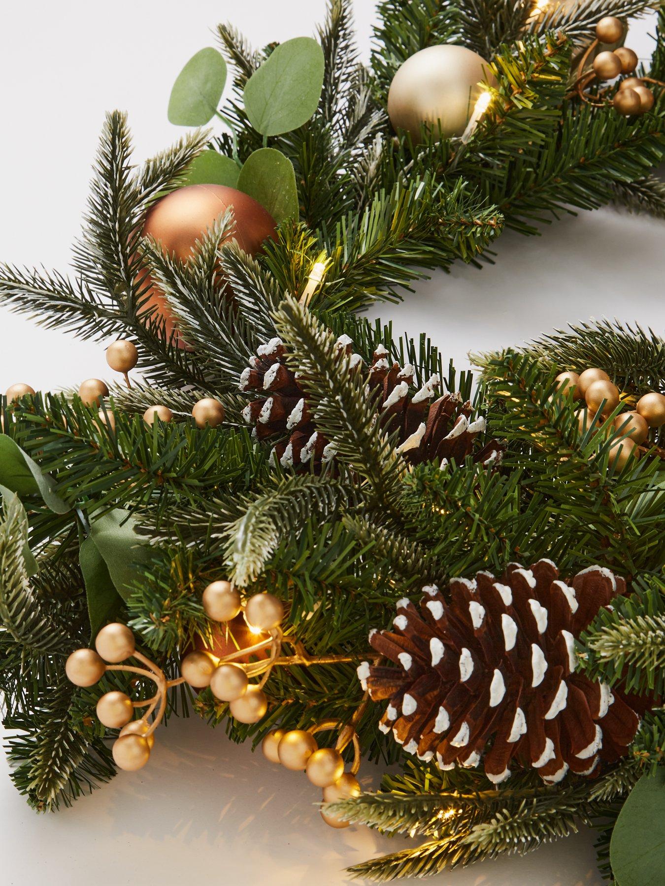  image of very-home-copper-and-gold-pre-lit-christmas-garland--6-foot