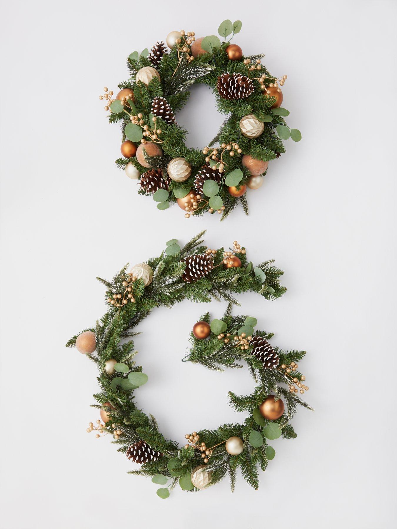  image of very-home-copper-and-gold-pre-lit-christmas-garland--6-foot