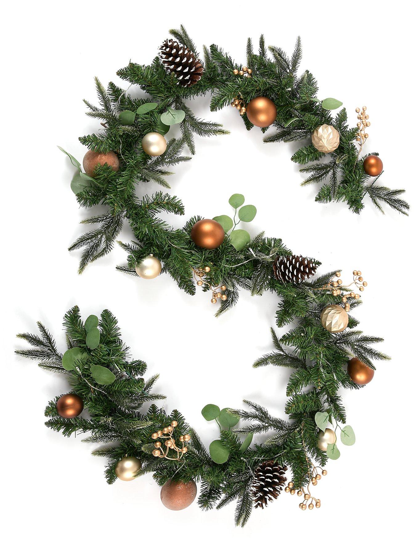  image of very-home-copper-and-gold-pre-lit-christmas-garland--9-foot