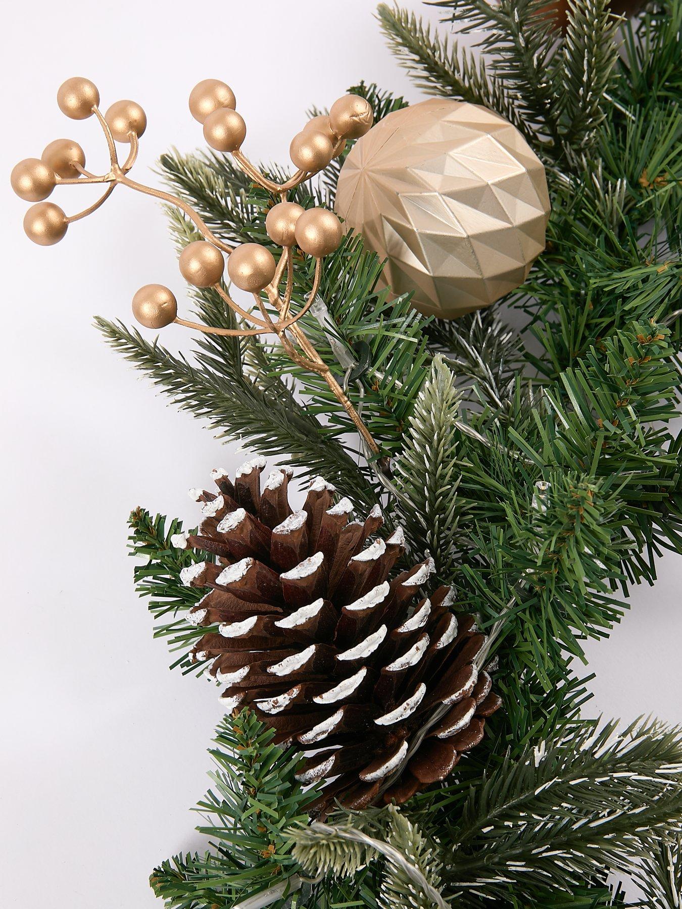 image of very-home-copper-and-gold-pre-lit-christmas-garland--9-foot