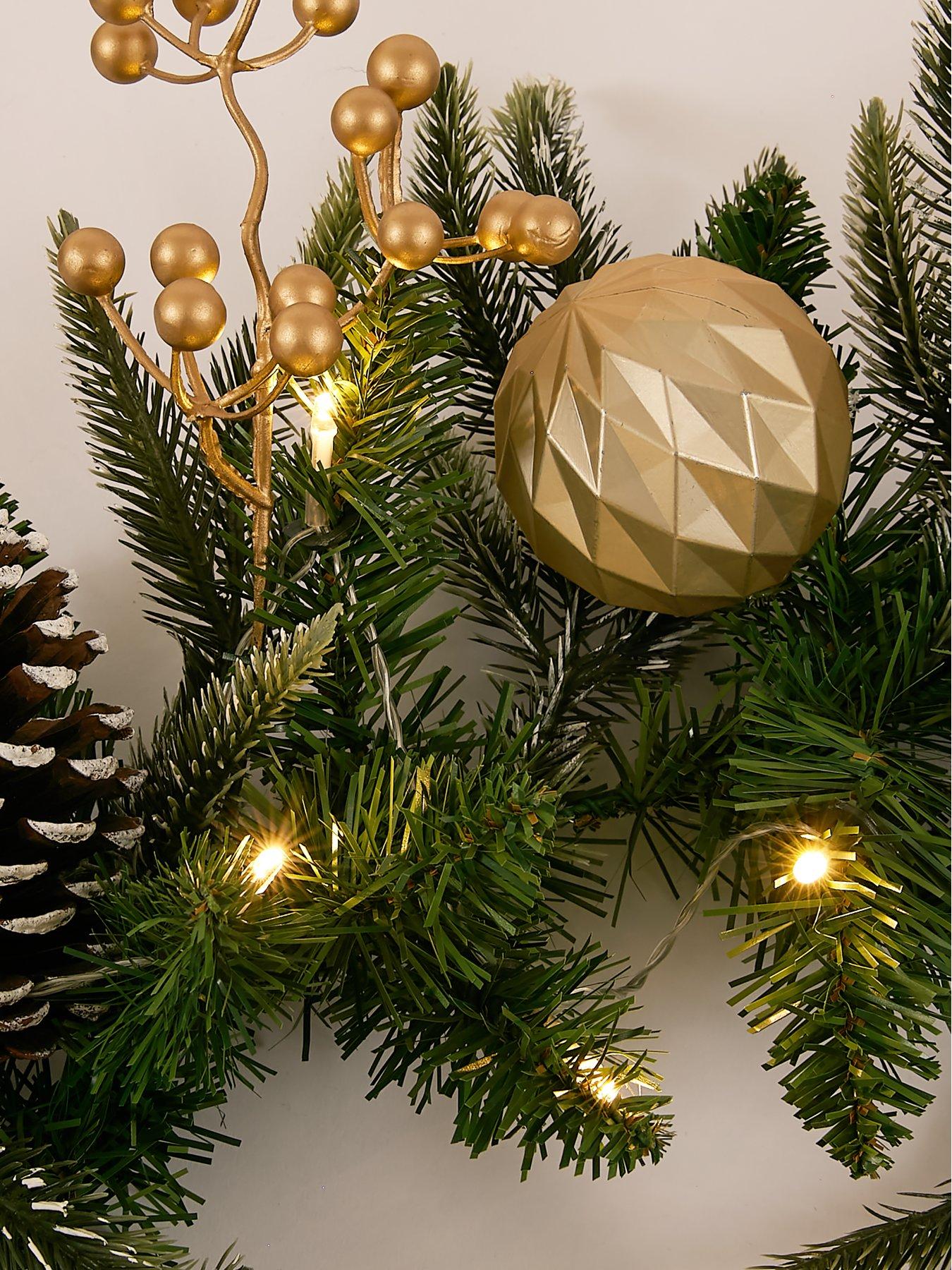  image of very-home-copper-and-gold-pre-lit-christmas-garland--9-foot