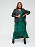  image of v-by-very-curve-textured-jersey-midi-dress-green