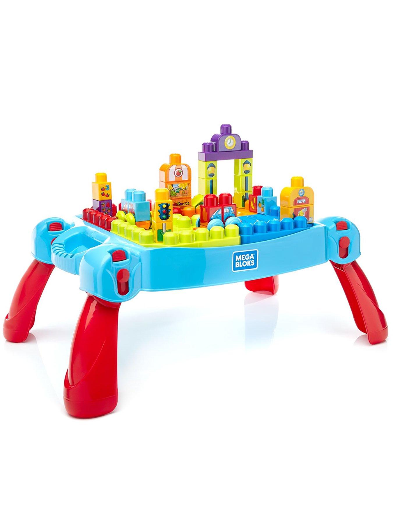 undefined First Builders Blue Build 'n Learn Table and Construction Bricks