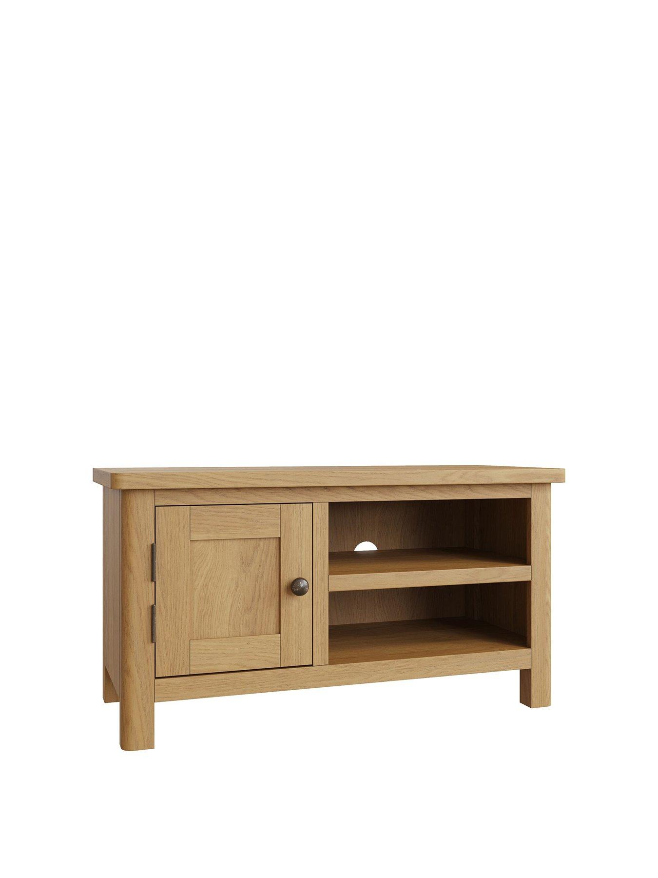 KInteriors Shelton Ready Assembled Solid Wood TV Unit fits up to 42