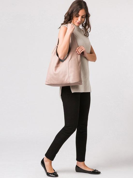 stillFront image of pure-luxuries-london-ninanbspleather-shoulder-bag-pink