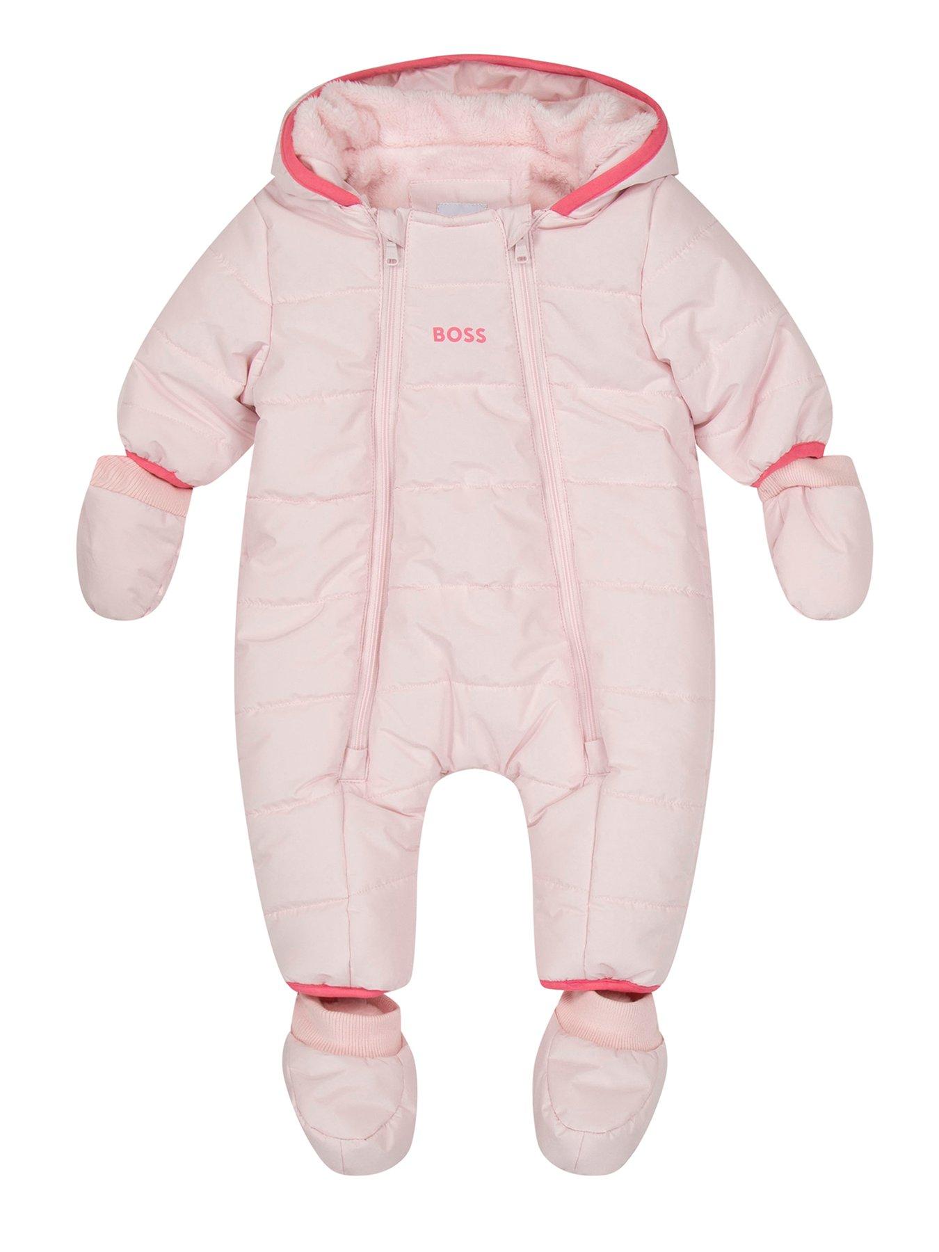 BOSS Baby Girls All In One Snowsuit Pale Pink